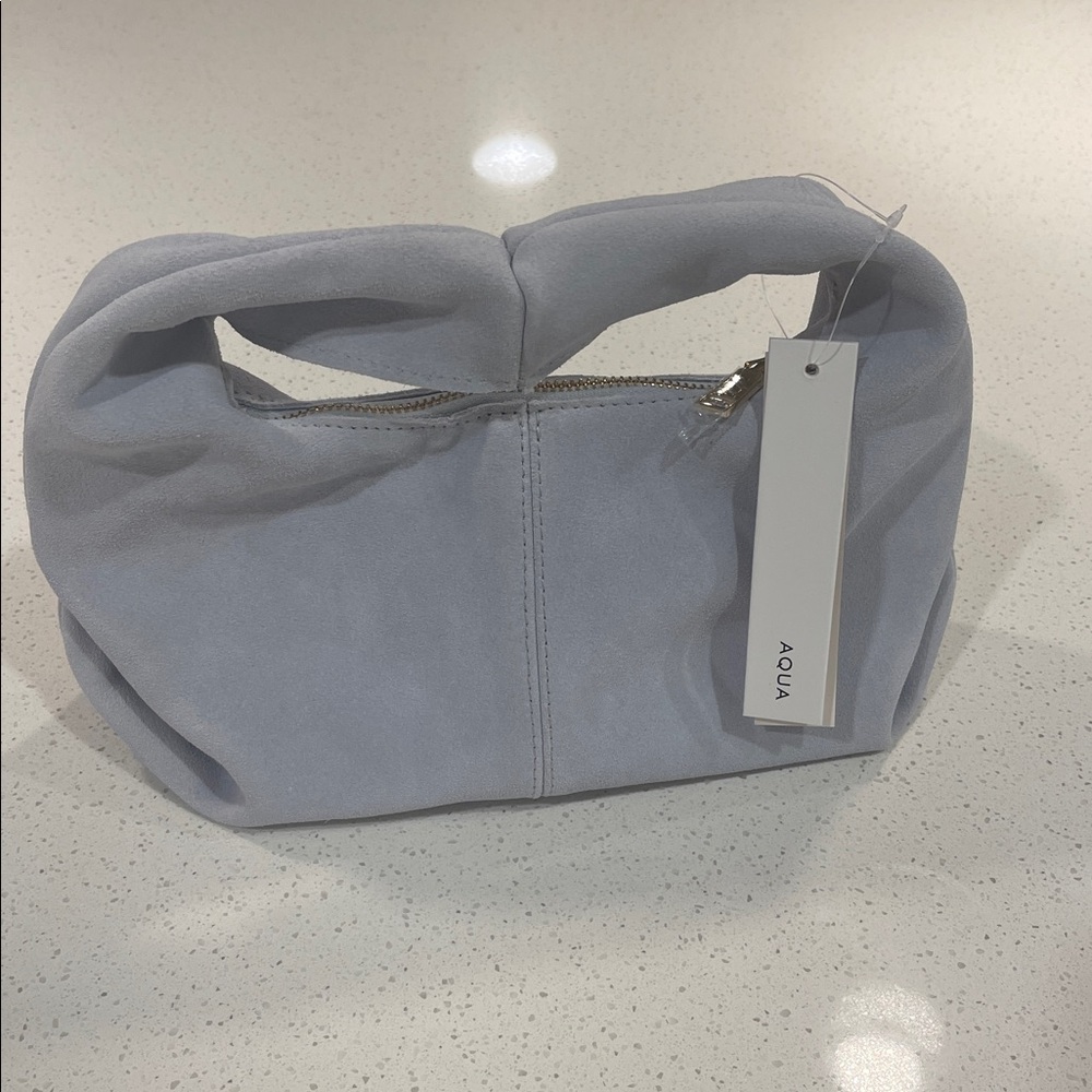 Aqua Dusty Blue Suede Bag Brand New